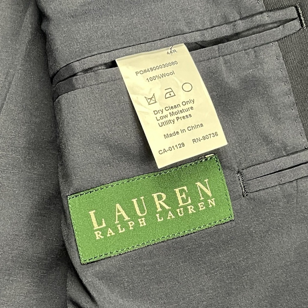 Lauren Ralph Lauren Blazer 44R Navy Blue 100% Wool Gold Buttons Sport Coat - Picture 4 of 10